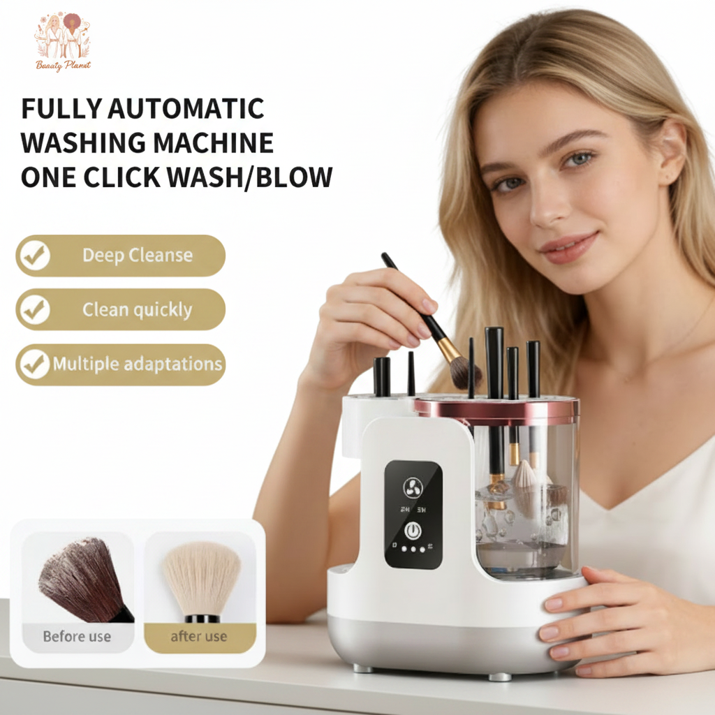 Brush Cleaner - White Background, Logo Fixed, Before & After Improved